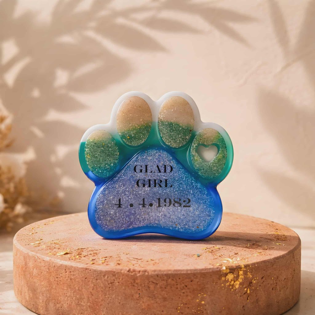 this is a pet memorial with ashes.